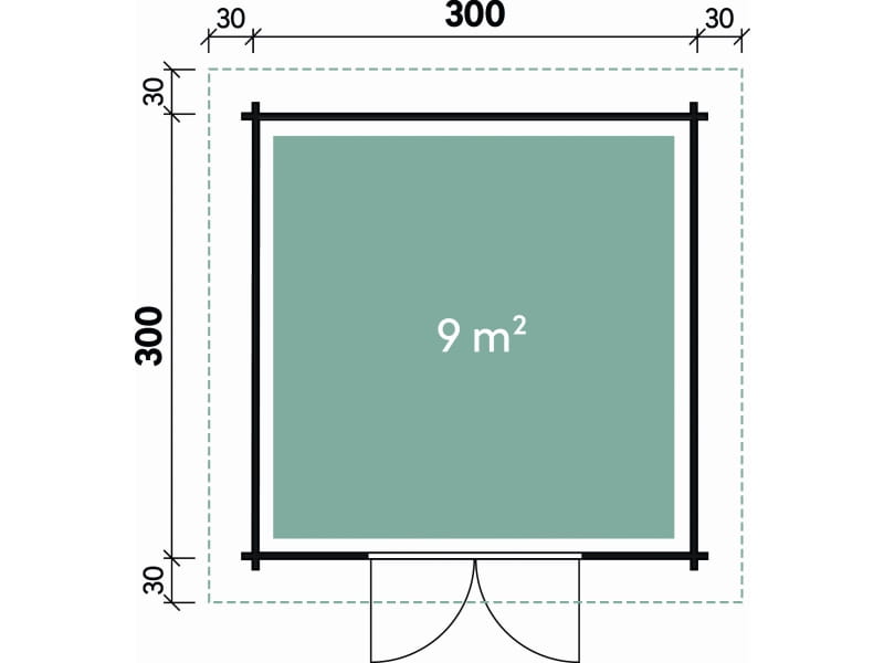 Wolff Finnhaus Pulti 34-C Typ 2 mit Halbglas-Tür naturbelassen