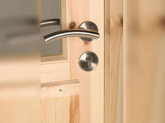 Wolff Finnhaus Pulti 34-C Typ 2 mit Halbglas-Tür naturbelassen