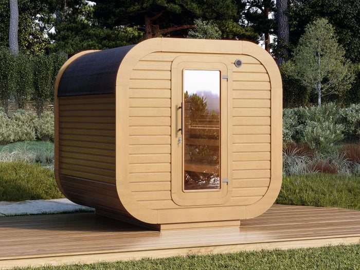 Wolff Finnhaus Sauna Luago 2x2 Bausatz Typ 1 Art 1, natur, inkl. Dacheindeckung