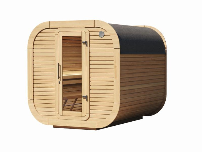 Wolff Finnhaus Sauna Luago 2x2 montiert Typ 1 Art 1, natur, inkl. Dacheindeckung