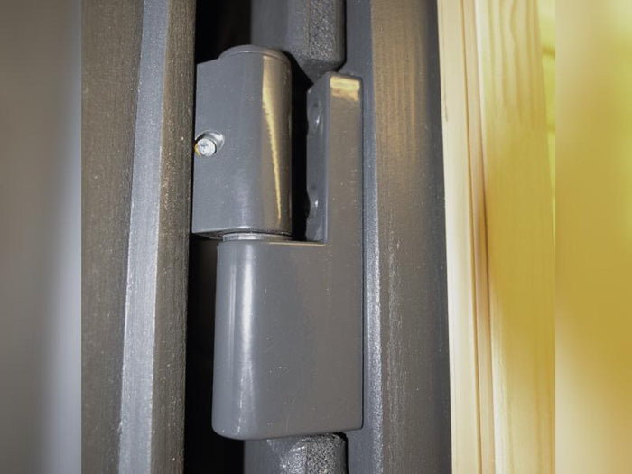 Wolff Finnhaus Sauna Luago 2x2 montiert Typ 3 Art 1, anthrazit, inkl. Dacheindeckung und Vollglasfro