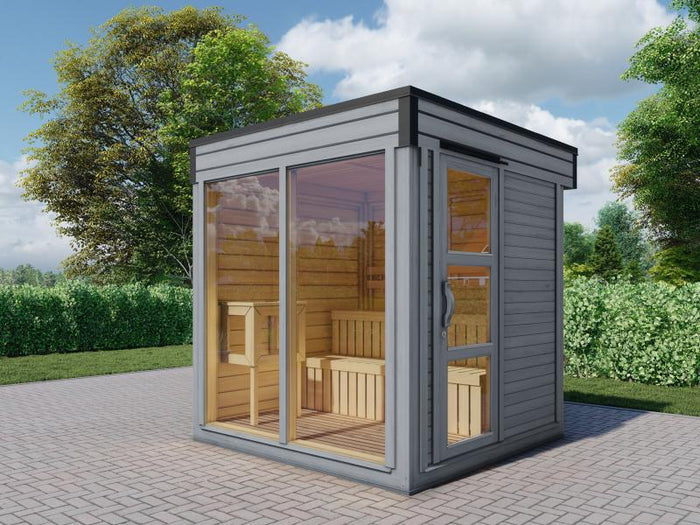 Wolff Finnhaus Sauna Paradiso 2x2, hellgrau