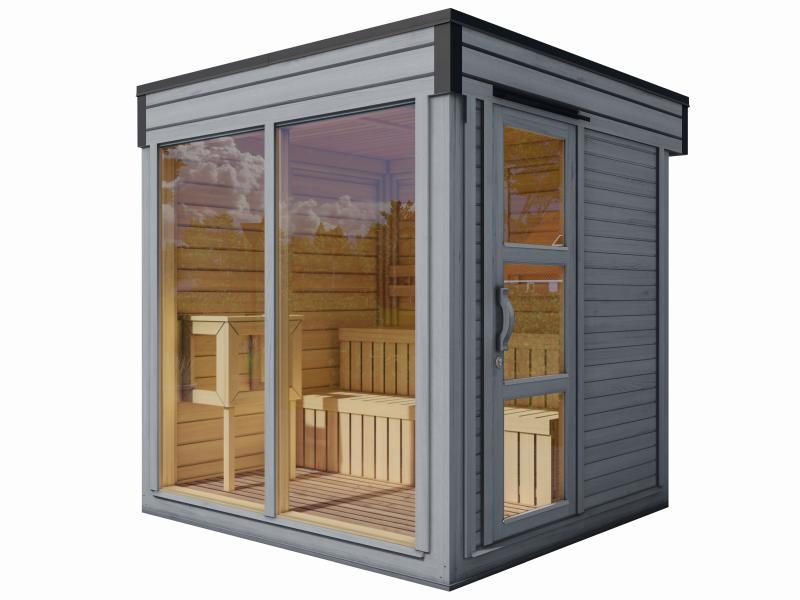 Wolff Finnhaus Sauna Paradiso 2x2, hellgrau