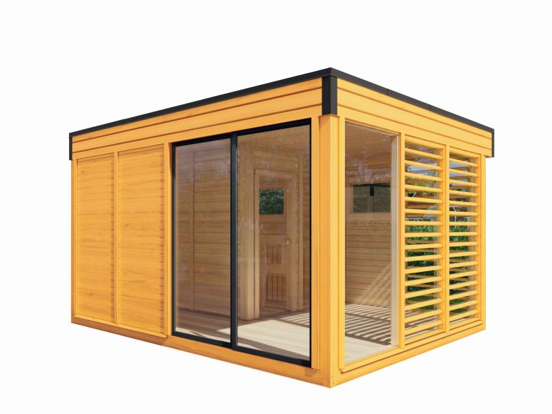 Wolff Finnhaus Sauna Paradiso 4x3 (2-Raum), kiefer
