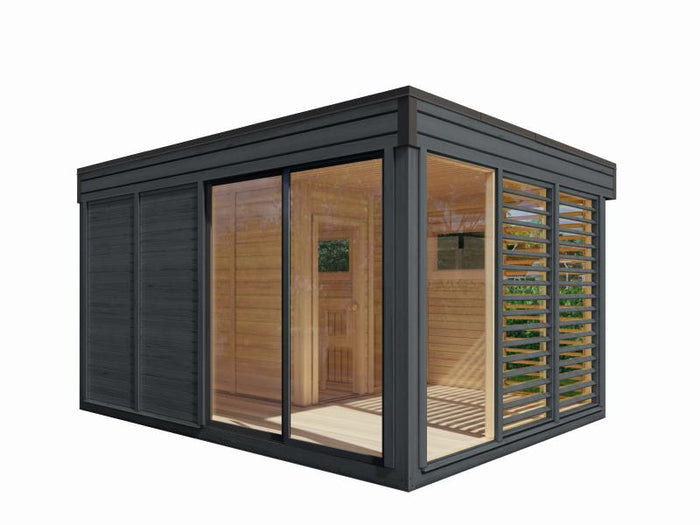 Wolff Finnhaus Sauna Paradiso 4x3 (2-Raum), anthrazit