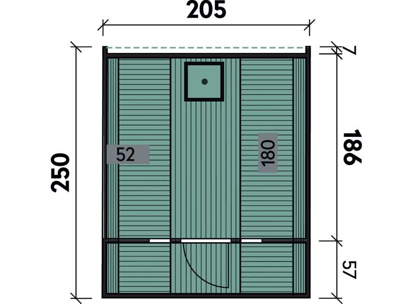 Wolff Finnhaus Saunafass 250 montiert