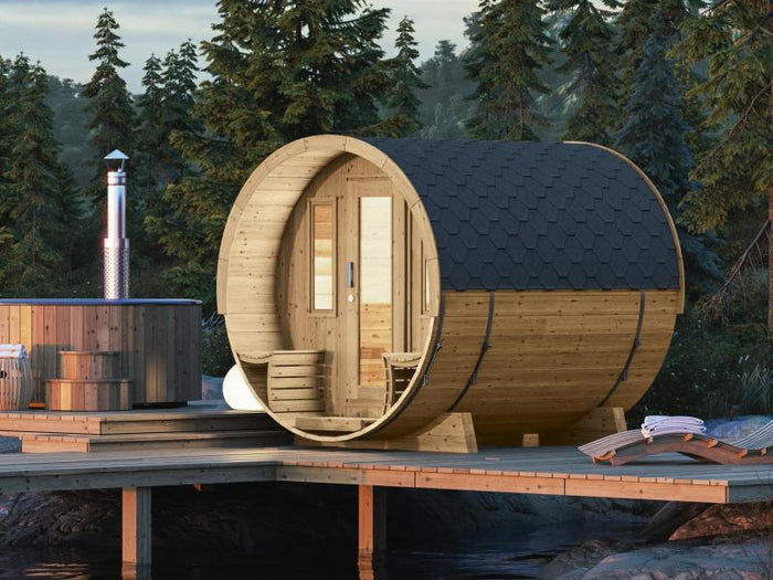 Wolff Finnhaus Saunafass 280 de luxe Bausatz DS schwarz