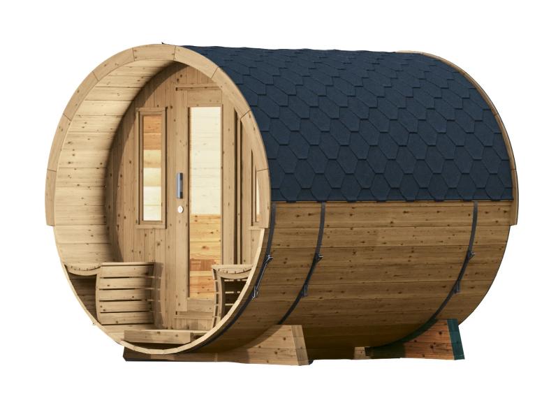 Wolff Finnhaus Saunafass 280 de luxe Bausatz DS schwarz