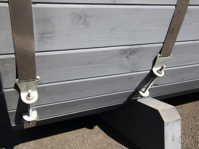 Wolff Finnhaus Saunafass 280 de luxe montiert DS schwarz Anstrich Kiefer