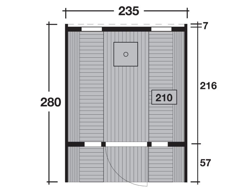 Wolff Finnhaus Saunafass 280 de luxe Thermoholz Bausatz DS schwarz