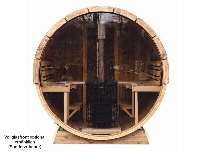 Wolff Finnhaus Saunafass 280 de luxe Thermoholz Bausatz DS schwarz