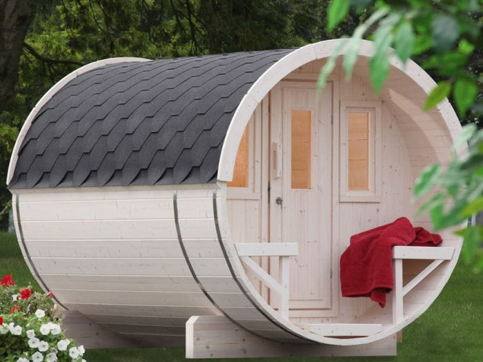 Wolff Finnhaus Saunafass 280 montiert