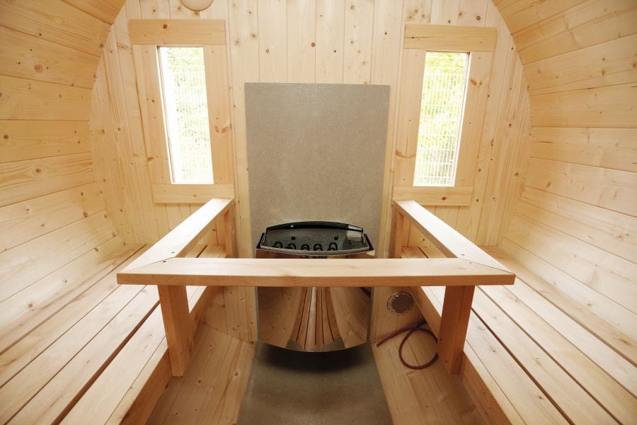 Wolff Finnhaus Saunafass 330 2-Räume DS schwarz