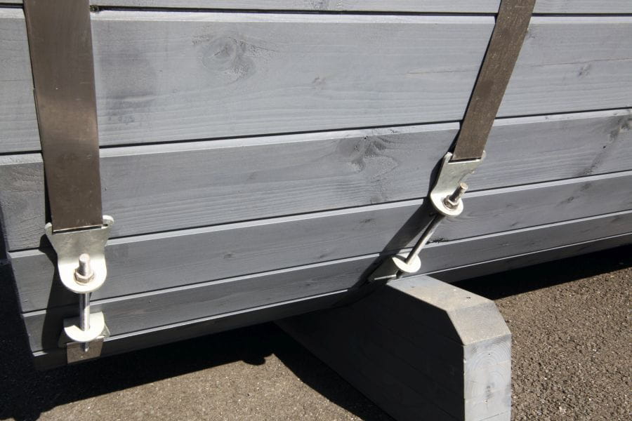 Wolff Finnhaus Saunafass 330 2 Räume DS schwarz, Hellgrau