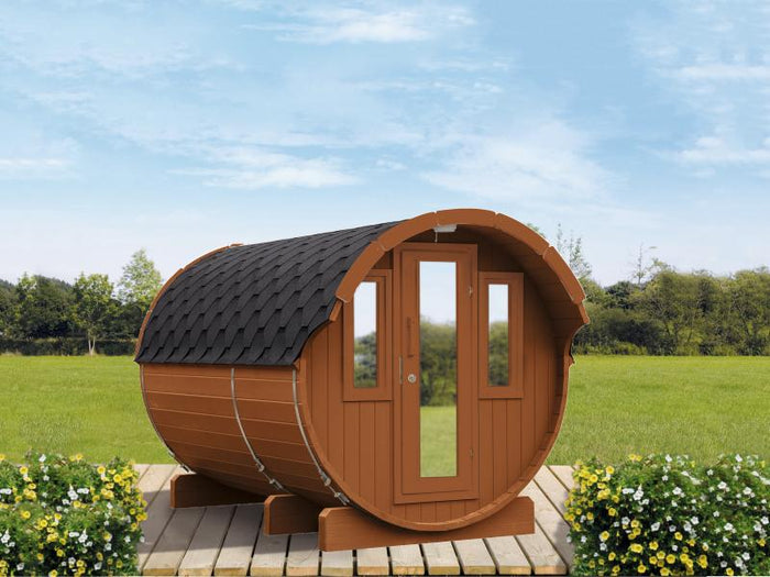 Wolff Finnhaus Saunafass 330 2-Räume DS schwarz, Walnuss