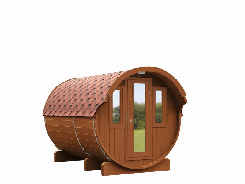 Wolff Finnhaus Saunafass 330 2-Räume DS schwarz, Walnuss