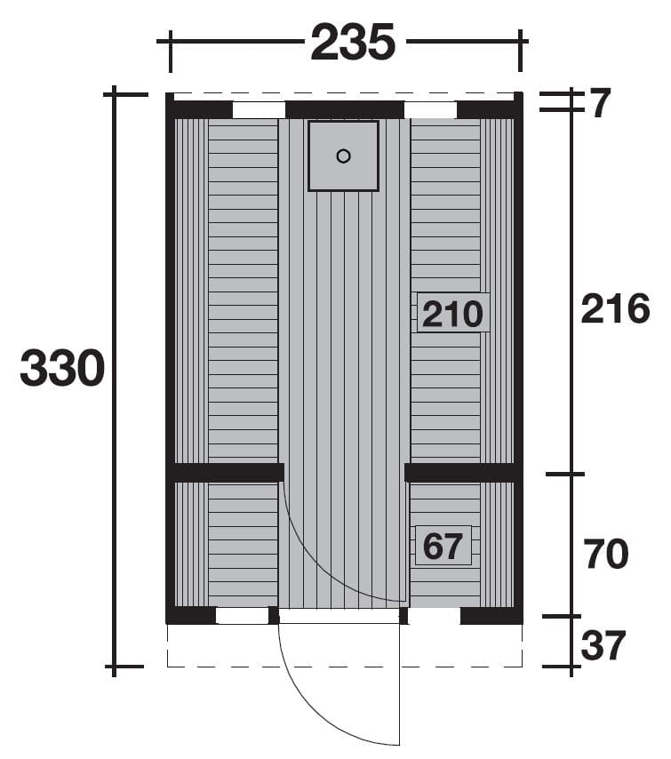 Wolff Finnhaus Saunafass 330 de luxe Thermoholz Bausatz DS schwarz