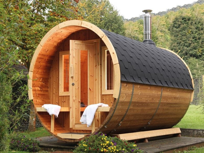 Wolff Finnhaus Saunafass 400 de luxe Bausatz DS schwarz