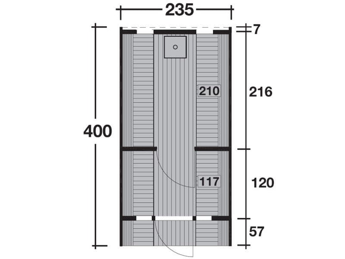 Wolff Finnhaus Saunafass 400 de luxe montiert DS schwarz