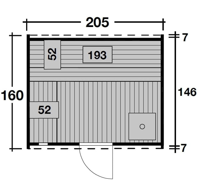 Wolff Finnhaus Saunafass Mini 160 komplett montiert inkl. schwarzen Schindeln