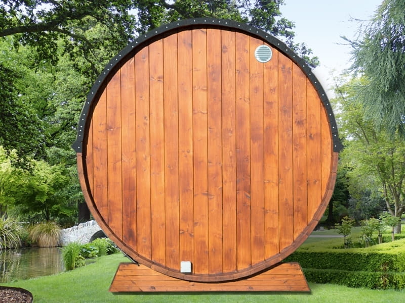 Wolff Finnhaus Saunafass Mini 160 Thermoholz als Bausatz inkl. schwarzen Schindeln