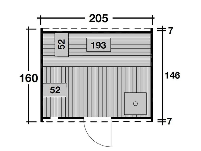 Wolff Finnhaus Saunafass Mini 160 Thermoholz als Bausatz inkl. schwarzen Schindeln