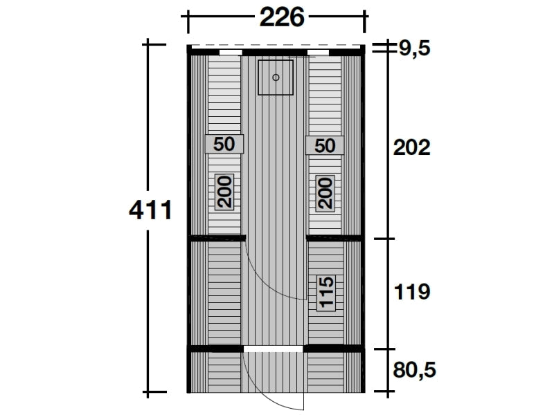 Wolff Finnhaus Saunafass Svenja 1 Premium Bausatz mit schwarzen Dachschindeln