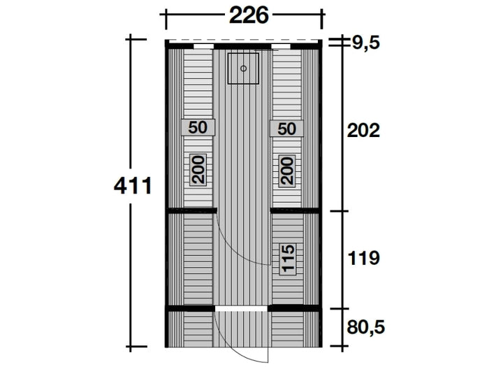 Wolff Finnhaus Saunafass Svenja 1 Premium Bausatz mit schwarzen Dachschindeln