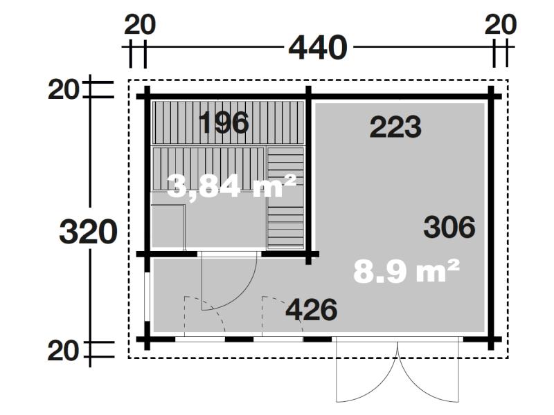 Wolff Finnhaus Saunahaus Eurika 70 de luxe