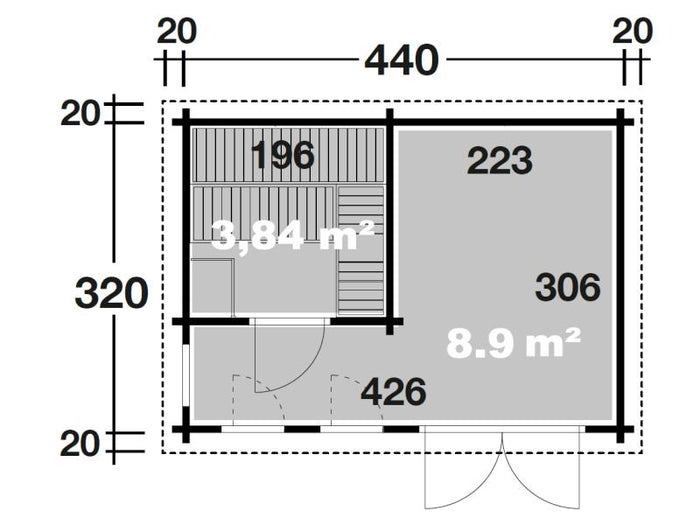 Wolff Finnhaus Saunahaus Eurika 70 de luxe