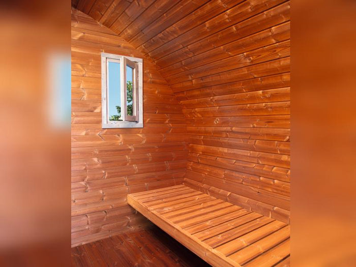 Wolff Finnhaus Saunahaus Steen als Bausatz mit schwarzen Dachschindeln