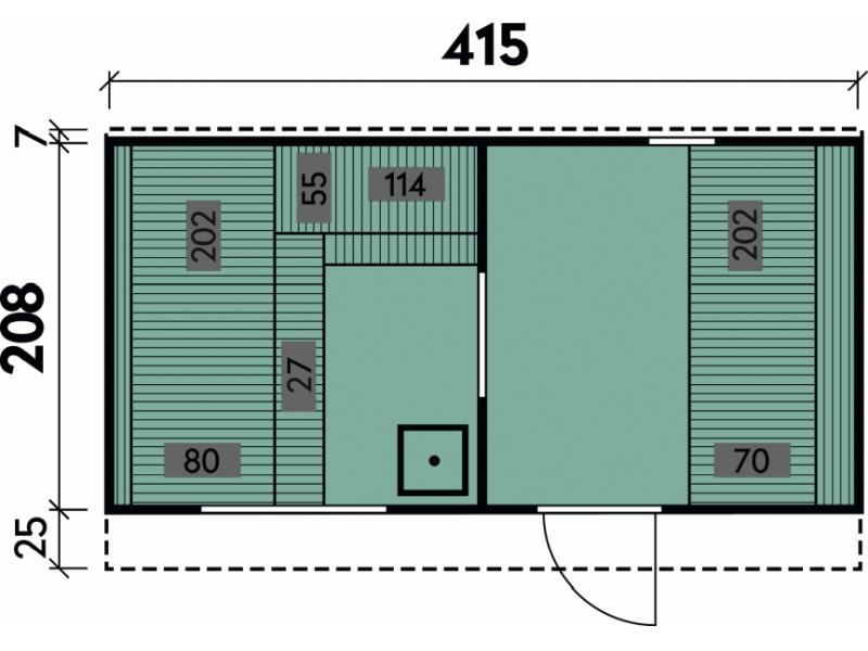 Wolff Finnhaus Saunahaus Steen als Bausatz mit schwarzen Dachschindeln