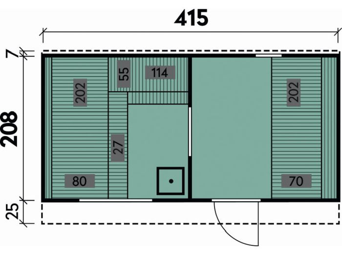 Wolff Finnhaus Saunahaus Steen als Bausatz mit schwarzen Dachschindeln