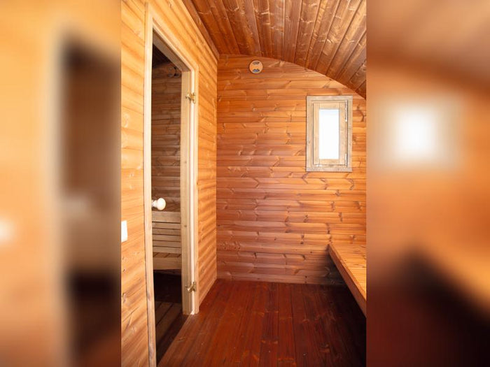 Wolff Finnhaus Saunahaus Steen als Bausatz mit schwarzen Dachschindeln