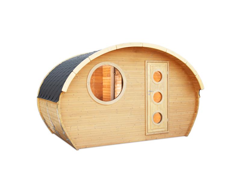 Wolff Finnhaus Saunahaus Steen als Bausatz mit schwarzen Dachschindeln