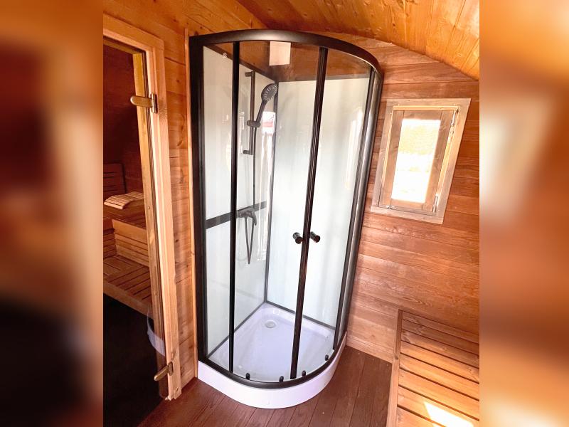 Wolff Finnhaus Saunahaus Steen als Bausatz mit schwarzen Dachschindeln