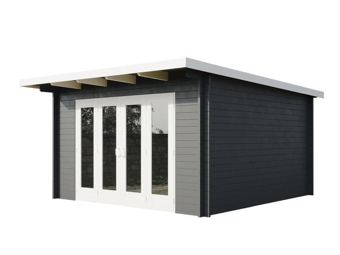 Wolff Finnhaus Tammo 3838,anthrazit 40 mm, inkl. Fußboden