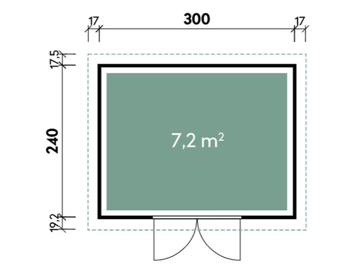 Wolff Finnhaus WPC-Haus Terra 3024 anthrazit/hellgrau