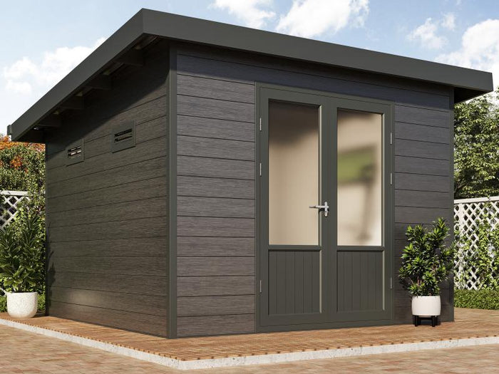 Wolff Finnhaus WPC-Haus Style D 2-farbig anthrazit/hellgrau