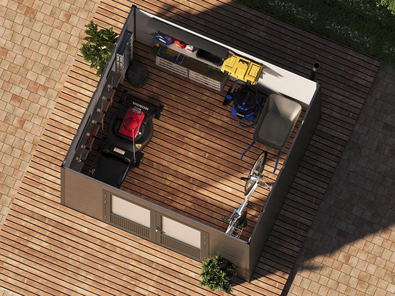 Wolff Finnhaus WPC-Haus Style D 2-farbig anthrazit/hellgrau