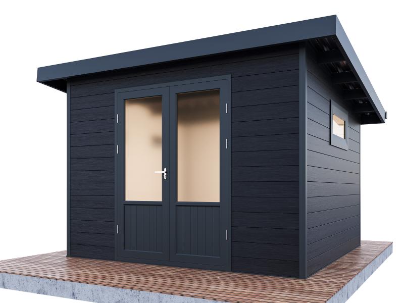 Wolff Finnhaus WPC-Haus Style D 2-farbig anthrazit/hellgrau