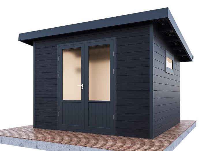 Wolff Finnhaus WPC-Haus Style D 2-farbig anthrazit/hellgrau