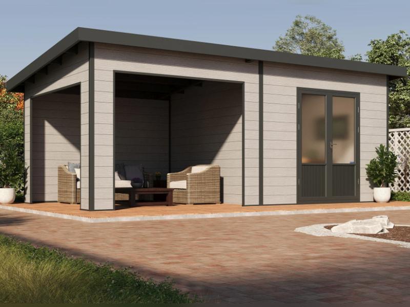 Wolff Finnhaus WPC-Haus Tona Hellgrau