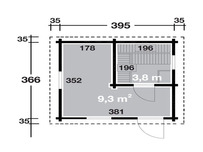 Wolff Saunahaus Keijo 70 Halbglastür