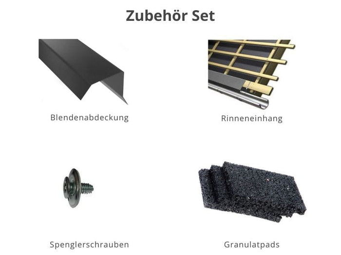 Zubehör Set für Karibu Gartenhaus Askola 3,5 mit Anbaudach 2,8 m in anthrazit