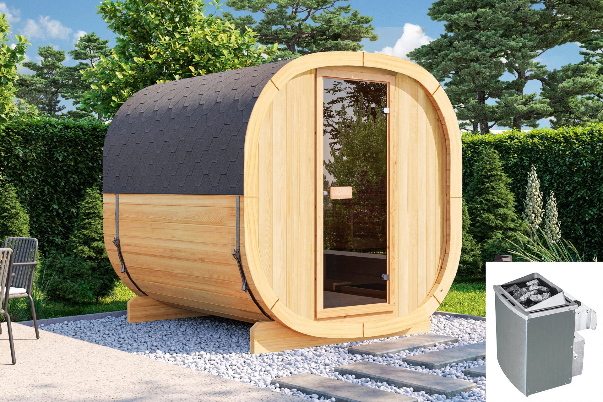 Wolff Finnhaus Saunafass Colm 2123 Set 1