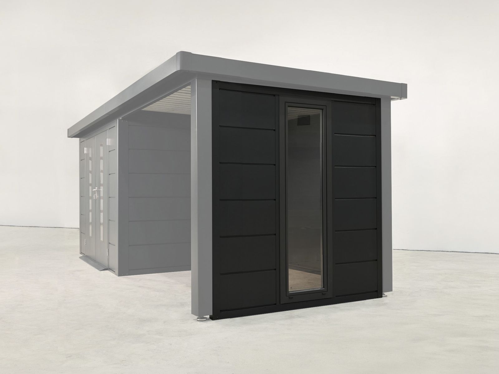 Wolff Finnhaus Seiten-/Rückwand mit feststehendem Fenster, Metall 24