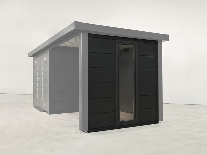 Wolff Finnhaus Seiten-/Rückwand mit feststehendem Fenster, Metall 24