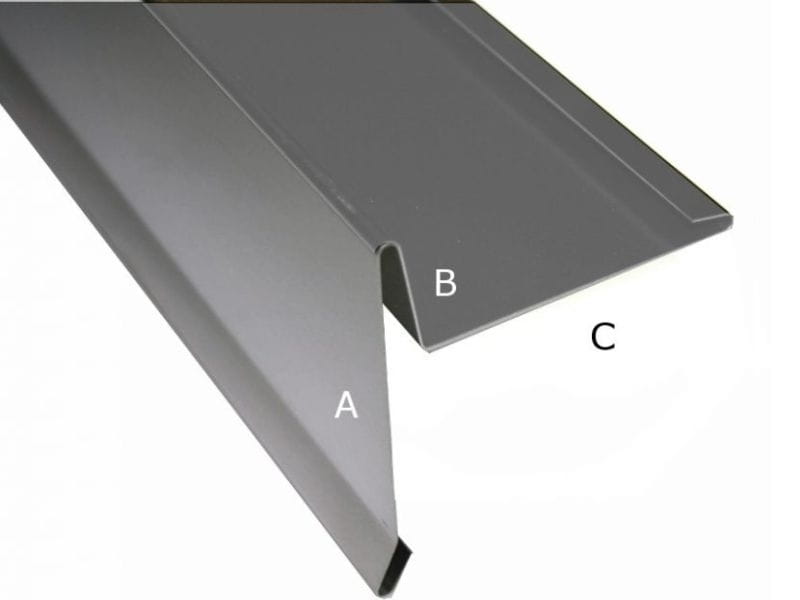 Aluminium Winkelprofil Typ 3b, 200 cm Ortblech mit Wasserpfalz 5 Stück