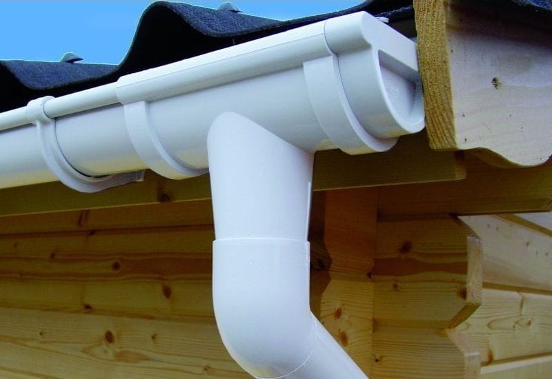 Dachrinnen Set RG 100 weiß 450 cm zweiseitig